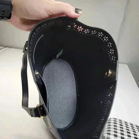 Nanette Lepore Bag In A Bag Black Blair Bag Satchel Bucket Shoulder Handbag - Picture 3 of 14